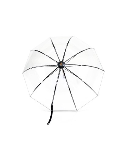 → "Transparent Bell" Umbrella - Black - Long Manual - Handcrafted in France by Maison Pierre Vaux