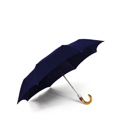 → Longchamp - "Men's Umbrella" Navy - Mini Automatic - by the French Umbrellas Manufacturer Maison Pierre Vaux