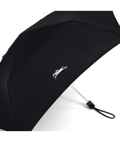 →  Longchamp Umbrella "Micro Club Folding" - Black - Mini manual pencil - by the French Umbrella Manufacturer Maison Pierre Vau