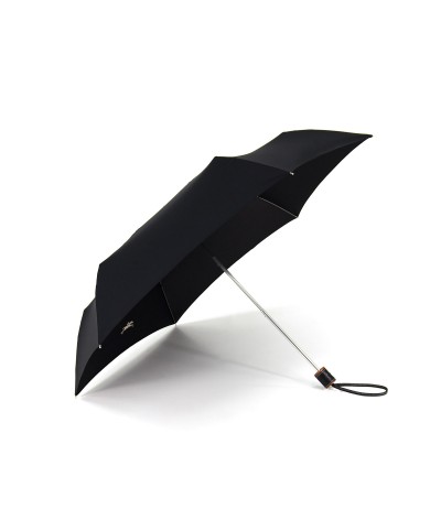→  Longchamp Umbrella "Micro Club Folding" - Black - Mini manual pencil - by the French Umbrella Manufacturer Maison Pierre Vau