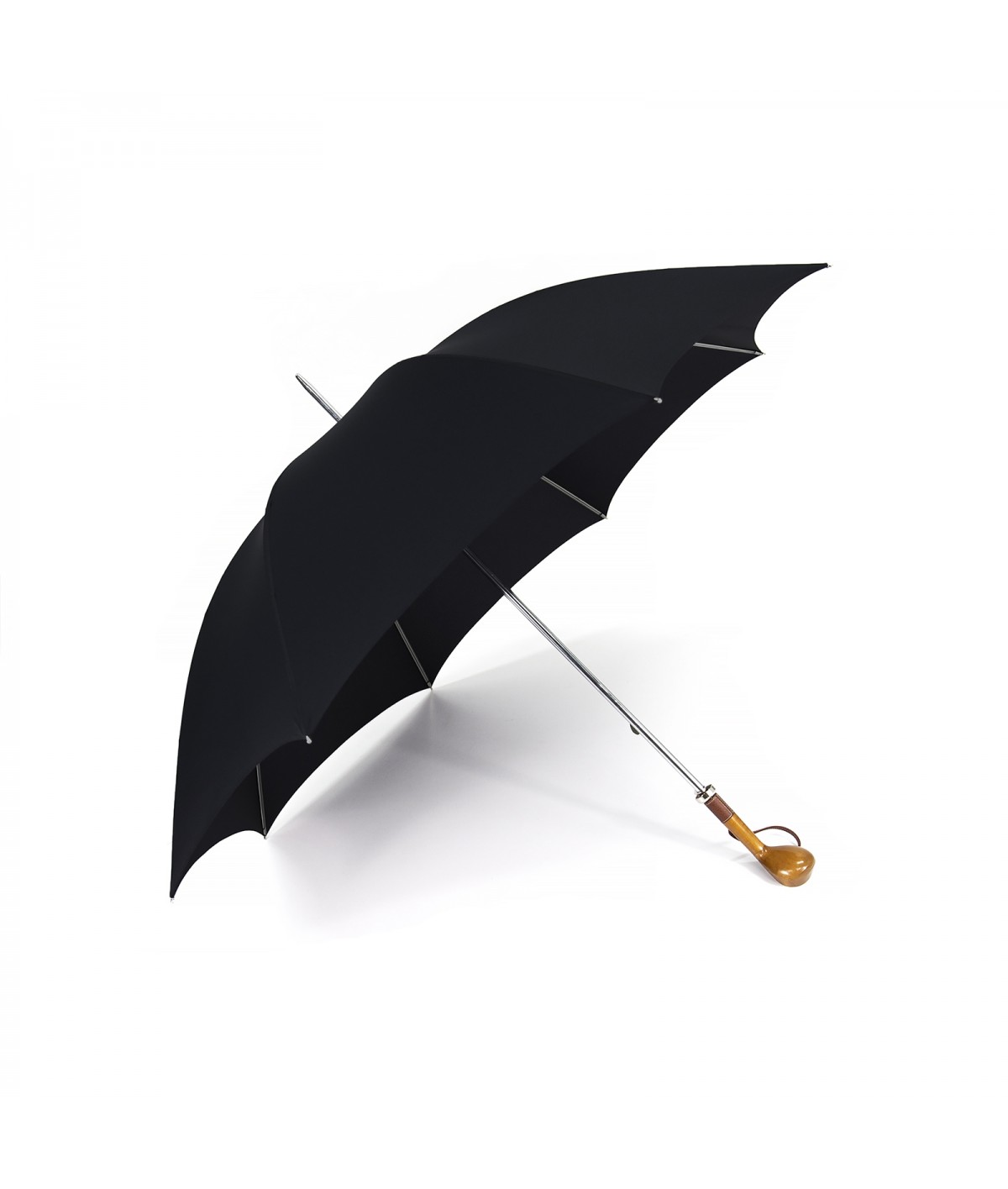 → Longchamp "Golf" - Noir -  Parapluie tradionnel Haut de Gamme des Joueurs de  Golf