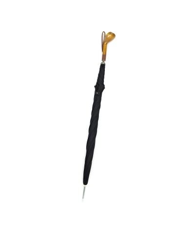 →  Longchamp Umbrella - "Golf" Black - Long manual by the French Umbrellas Manufacturer Maison Pierre Vaux