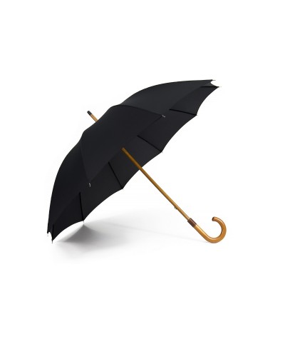 → Longchamp Umbrella "Classic Men" Black - Manual opening by the French Umbrellas Manufacturer Maison Pierre Vaux