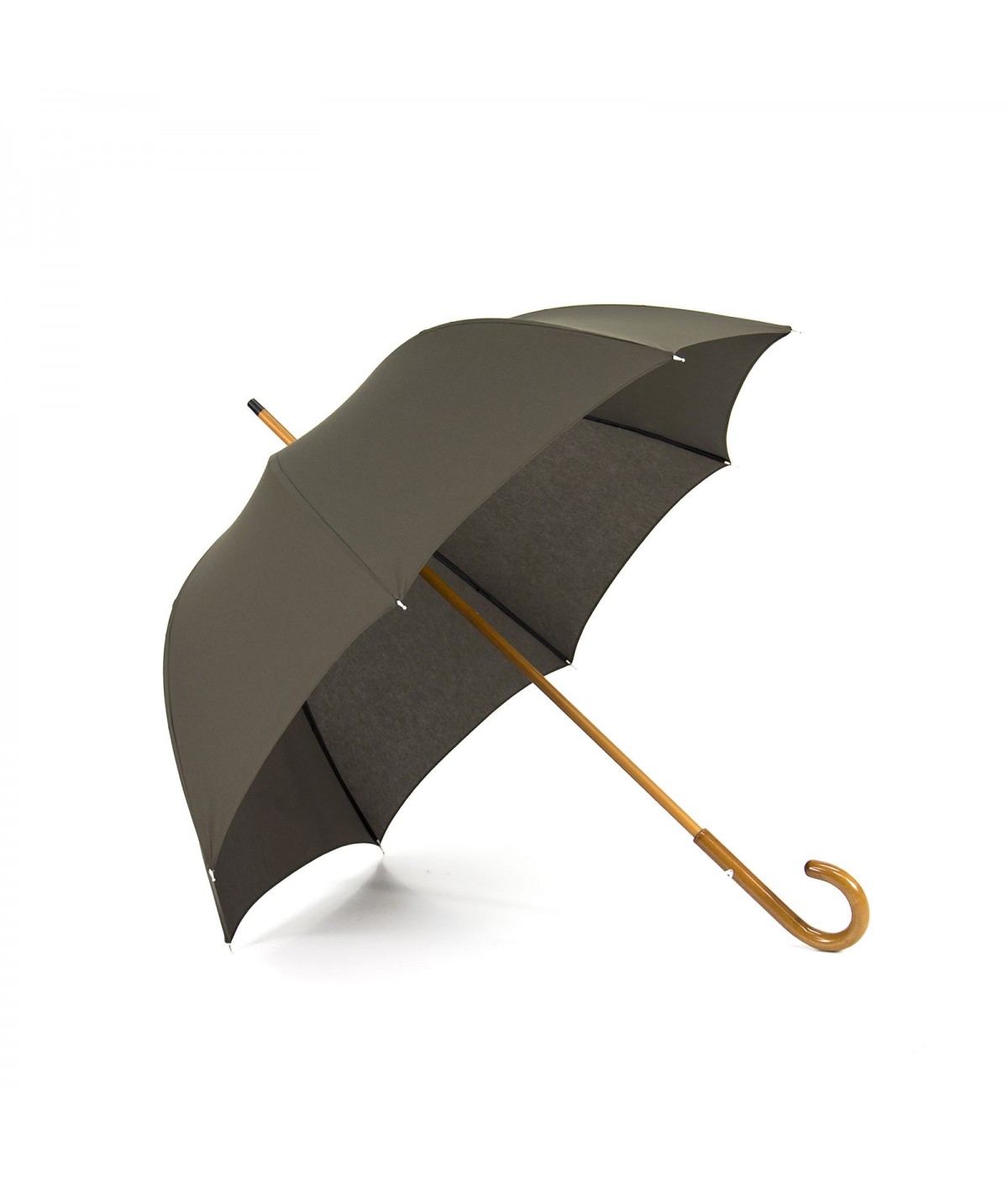 → Umbrella-Parasol - "The Plains" - Khaki - Long manual - Umbrella Manufacturer Maison Pierre Vaux