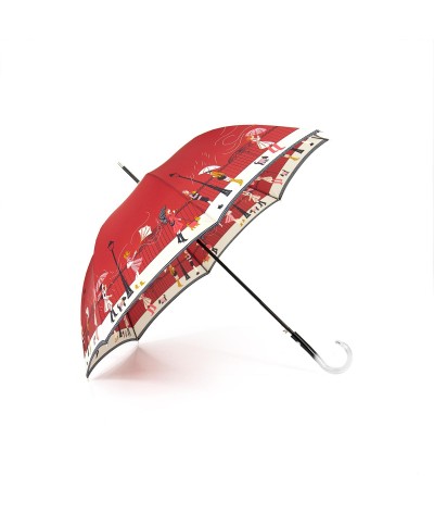 → Red "Storm" Umbrella - Long automatic - by the French Umbrella Manufacturer