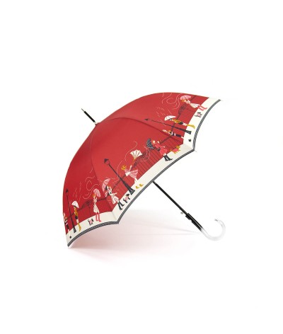 → Red "Storm" Umbrella - Long automatic - by the French Umbrella Manufacturer