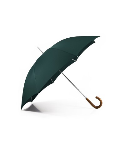 → "The Golf" Umbrella - Manual - Green - Curved wooden handle - Handcrafted in France by Maison Pierre Vaux