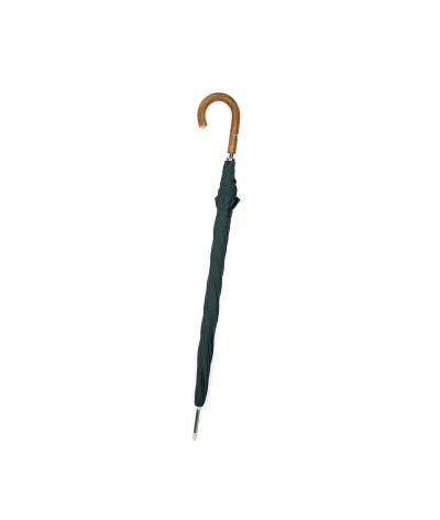 golf → "The Golf" Umbrella - Manual - Green - Curved wooden handle - Handcrafted in France by Maison Pierre Vaux