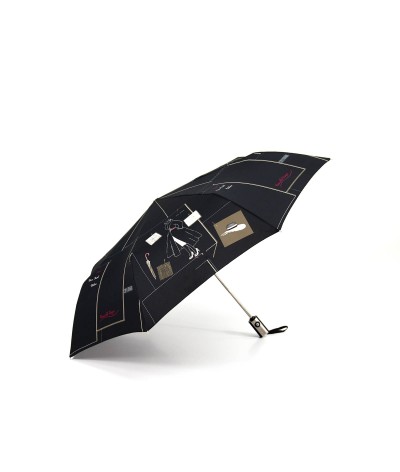 → Parapluie "Nouvelle Vague Pliant" - Noir - Parapluie pas Cher pour Femme