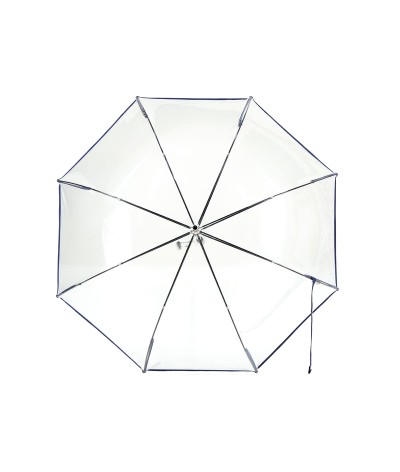→ Manual "classic transparent" umbrella - Traditional shape - Navy Blue - Handcrafted in France by Maison Pierre Vaux