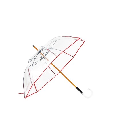 → Manual "classic transparent" umbrella - Red - Made In France by Maison Pierre Vaux