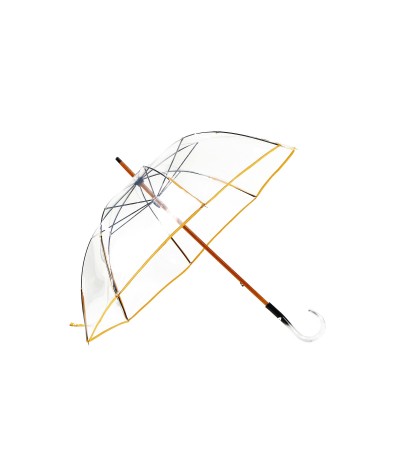 →  Manual "classic transparent" umbrella - Yellow - Handcrafted in France by Maison Pierre Vaux