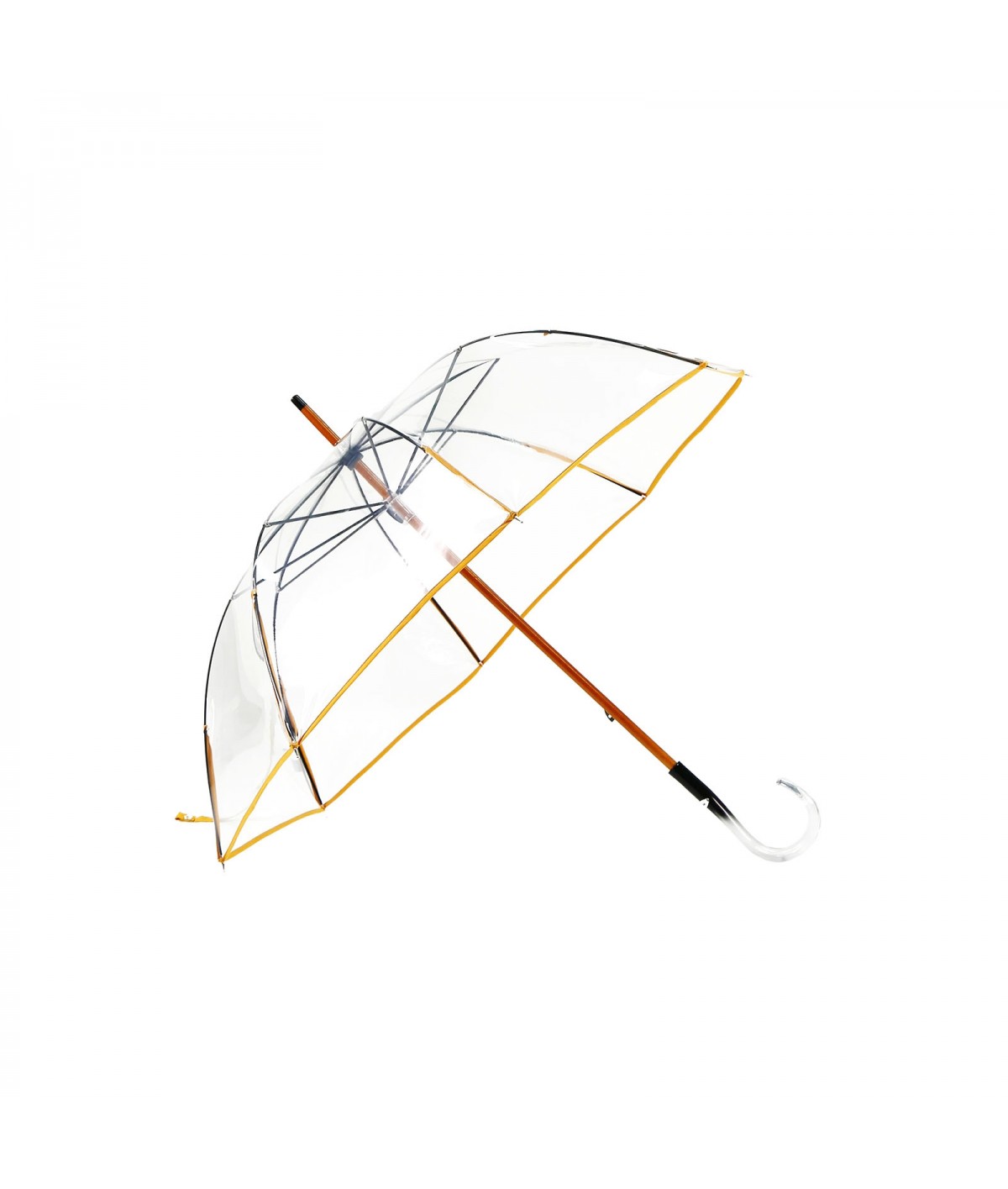 → Parapluie "Transparent Classique" - Jaune - Maison Pierre Vaux Fabricant Français