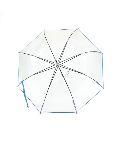 →  Manual "classic transparent" umbrella - Blue - Handcrafted in France by Maison Pierre Vaux