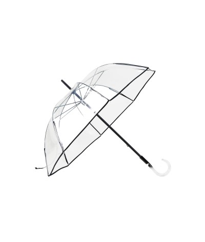→ Manual "classic transparent" umbrella - Traditional shape - Black - Handcrafted in France by Maison Pierre Vaux