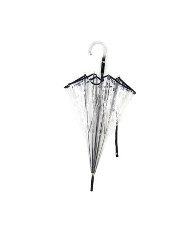 → Manual "classic transparent" umbrella - Traditional shape - Black - Handcrafted in France by Maison Pierre Vaux
