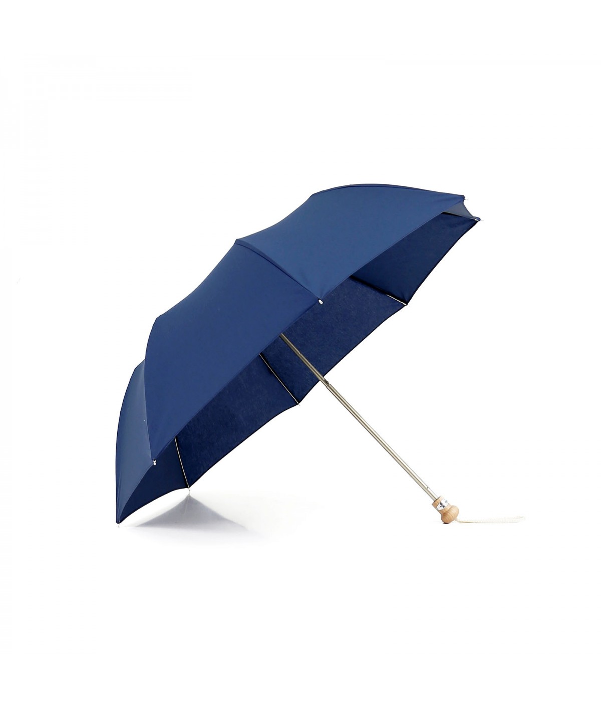 → Parasol "Folding Light Cotton" - Navy handcrafted in France By the French Umbrellas Manufacturer Maison Pierre Vaux
