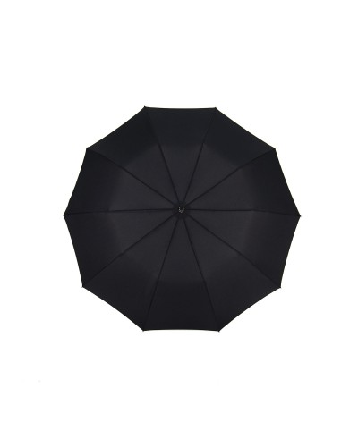 → Parapluie "Mini Cuir Automatique (10 baleines) " - Noir - Made in France