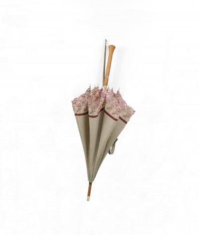 → Parasol "Small Flower" - Long Sun Umbrellas Handcrafted in France by the Umbrellas Manufacturer Maison Pierre Vaux
