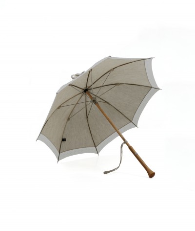 → Parasol "Linen and Lace" - White - Sun Umbrellas Handcrafted in France by the Umbrellas Manufacturer Maison Pierre Vaux