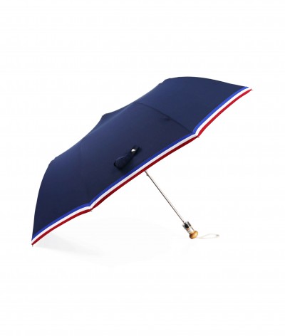 → Parapluie  "Le Made in France" Marine - Pliant automatique - Fabriqué à la Main dans le Jura