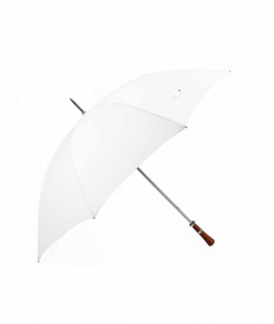 → "The Golf" Umbrella - Manual - White - Made in France by the French Umbrella Manufacturer Maison Pierre Vaux