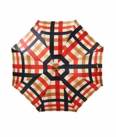 → Fancy Printed Satin Umbrella - Long Manual N°2 - Made in France by Maison Pierre Vaux French Umbrella Manufacturer