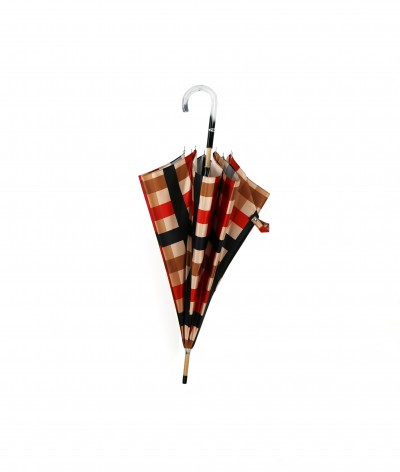→ Fancy Printed Satin Umbrella - Long Manual N°2 - Made in France by Maison Pierre Vaux French Umbrella Manufacturer