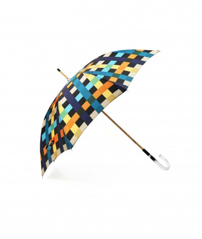 → Parapluie Satin Imprimé Fantaisie - Long Manuel N°3  - Made in France par Maison Pierre Vaux Fabricant Français de Parapluie