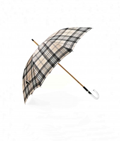 → Fancy Printed Satin Umbrella - Long Manual N°8 - Made in France by Maison Pierre Vaux French Umbrella Manufacturer