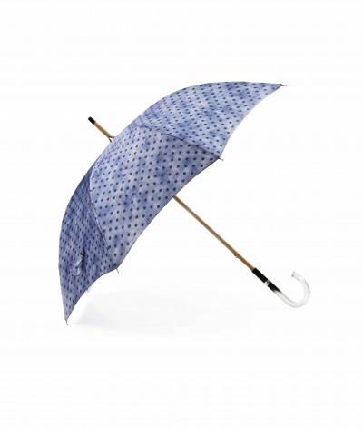 → Fancy Printed Satin Umbrella - Long Manual N°12 - Made in France by Maison Pierre Vaux French Umbrella Manufacturer