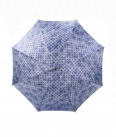 → Fancy Printed Satin Umbrella - Long Manual N°12 - Made in France by Maison Pierre Vaux French Umbrella Manufacturer