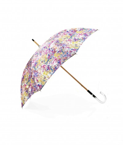 → Parapluie Satin Imprimé Fantaisie - Long Manuel N°14 - Made in France par Maison Pierre Vaux Fabricant Français de Parapluie