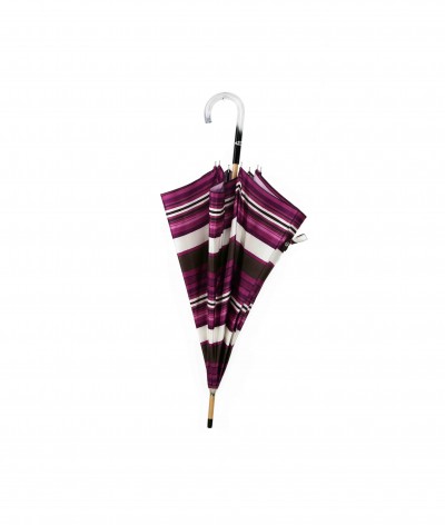 → Fancy Printed Satin Umbrella - Long Manual N°10 - Made in France by Maison Pierre Vaux French Umbrella Manufacturer