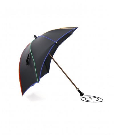 → Parapluie "Casquette" à Forme originale de visière - Noir et gansé multicolor Toile 100 % Polyester - Made in France
