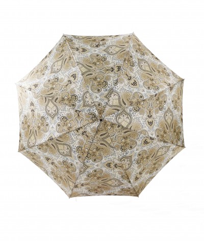 → Fancy Printed Satin Umbrella - Long Manual N°21 - Made in France by Maison Pierre Vaux French Umbrella Manufacturer