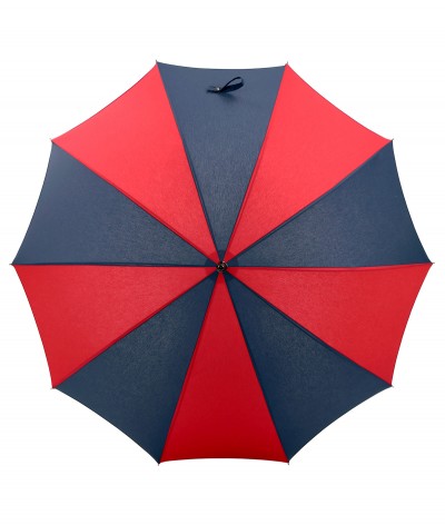 → Umbrella "Bicolor Slices - 10  whales" - Red & Navy  Made in France’s production by Maison Pierre Vaux