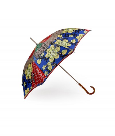 → Parapluie Satin Imprimé Fantaisie - Long Automatic N°5 - Made in France par Maison Pierre Vaux Fabricant Français de Parapluie