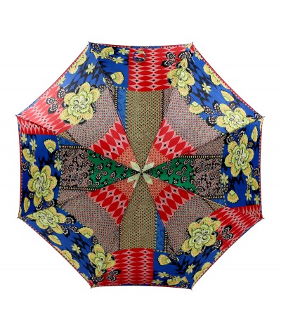 → Parapluie Satin Imprimé Fantaisie - Long Automatic N°5 - Made in France par Maison Pierre Vaux Fabricant Français de Parapluie