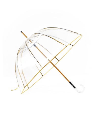 → "Transparent Bell" Umbrella - Yellow - Long Manual - Handcrafted in France by Maison Pierre Vaux
