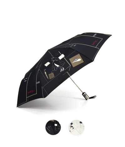 → Parapluie "Nouvelle Vague Pliant" - Noir - Parapluie pas Cher pour Femme