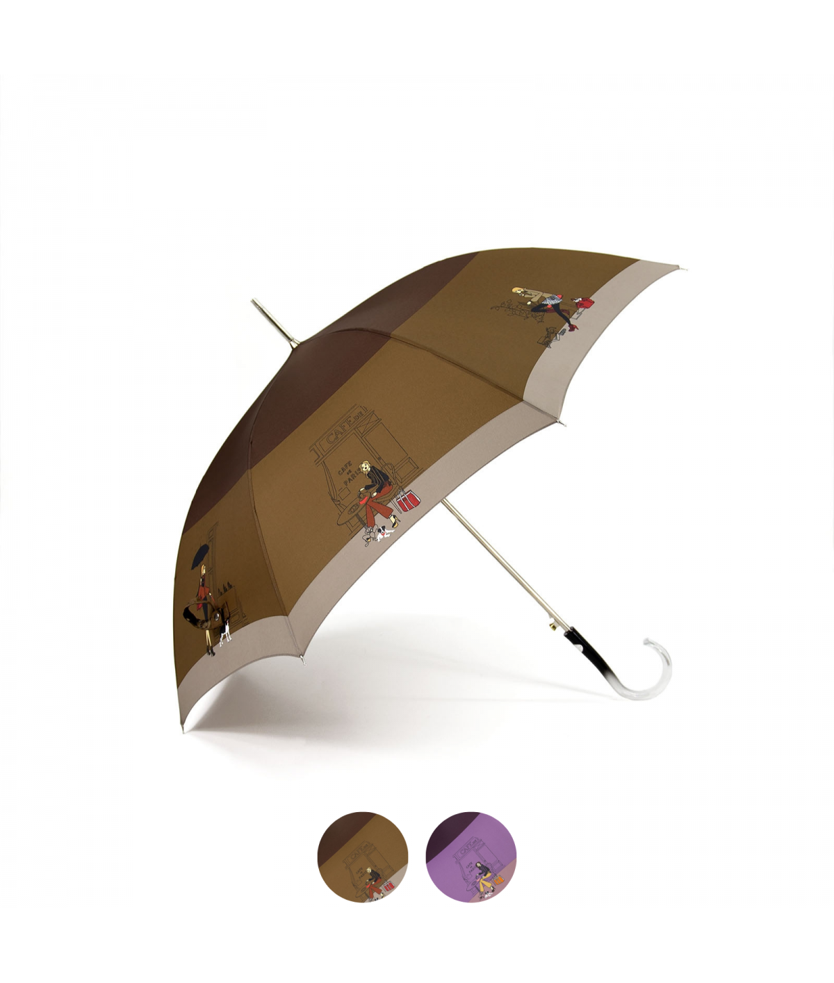 → Parapluie "Chic Mode" - Marron - Prune - Parapluie pas Cher pour Femme
