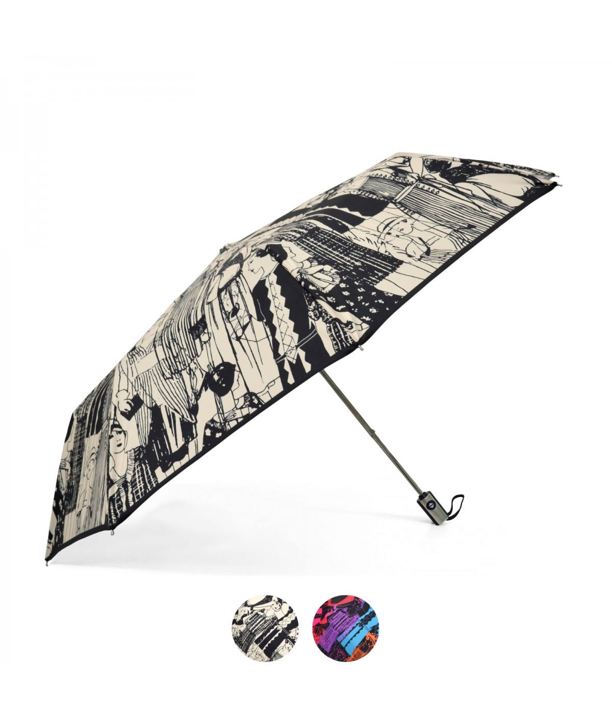 → Parapluie "Mini Automatique" - Les Graphiques - Parapluie Pliant automatique résistant au Vent, Pratique et Léger