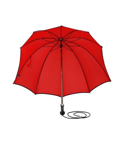 → Parapluie "Casquette" à Forme originale de visière - Rouge et gansé noir Toile 100 % Polyester - Made in France