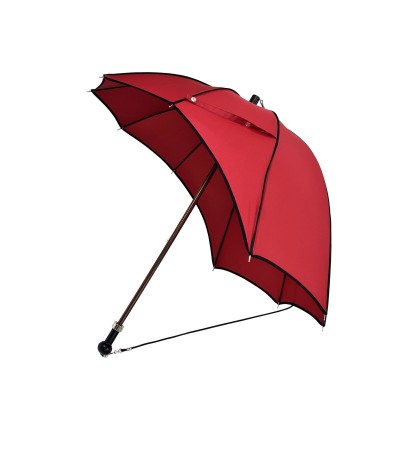 → Parapluie "Casquette" à Forme originale de visière - Rouge et gansé noir Toile 100 % Polyester - Made in France